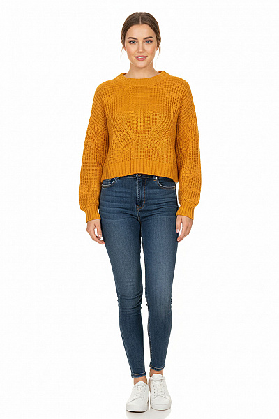 Takko Dámský Pulovr Žlutý Second Hand Vel. L