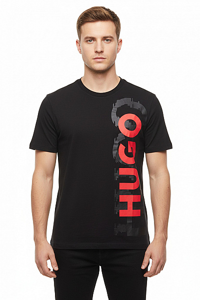 Pánské Tričko S Potiskem Černé Hugo Boss Vel. L