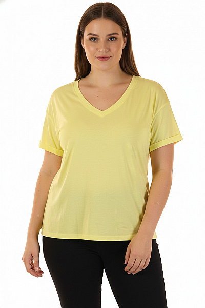 Jednoduché Dámské Tričko Žluté COTTON CANDY Second Hand Vel. XL