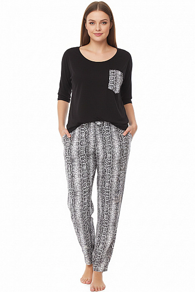 Dámské Pyžamo Černobílé BRAVE SOUL Vel. L