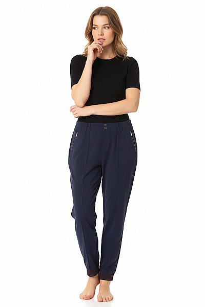 Dámské Kalhoty Rovné Modré Monari Vel. 44