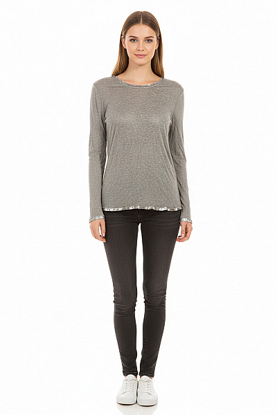 Zadig&Voltaire Deluxe Jednoduché Dámské Tričko Šedé