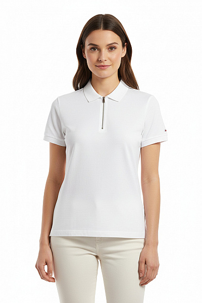 Dámské Polo Tričko Bílé TOMMY HILFIGER Vel. L