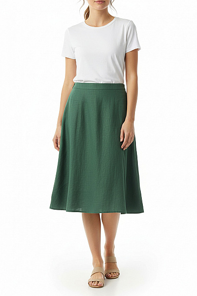 Cartoon Sukně Lněná Zelená Vel. 36