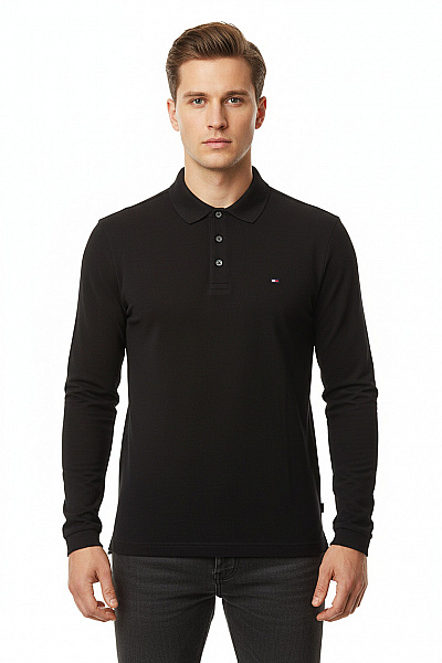 Pánské Tričko S Límečkem Černé TOMMY HILFIGER Vel. M