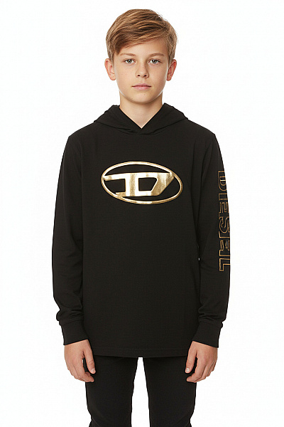 DIESEL Chlapecké Tričko Černé