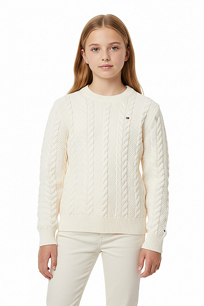 TOMMY HILFIGER Dívčí Svetr Bílý Second Hand