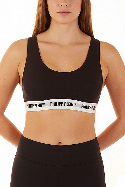PLEIN SPORT Dámská Bavlněná Sportovní Podprsenka S Logem