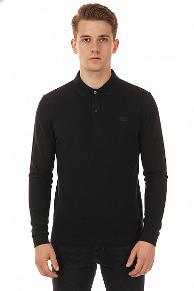 LACOSTE Jednoduché Pánské Tričko Vlněné Černé Vel. L