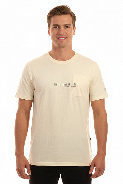 Jednoduché Pánské Tričko Béžové ECOALF Vel.  XL