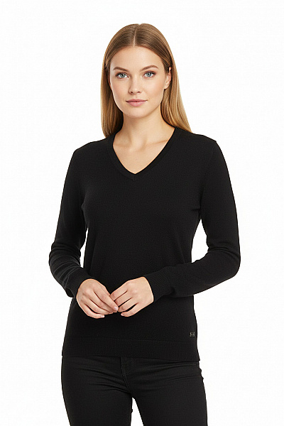 PIERRE CARDIN Dámský Pulovr Vlněný Černý Second Hand Vel. L