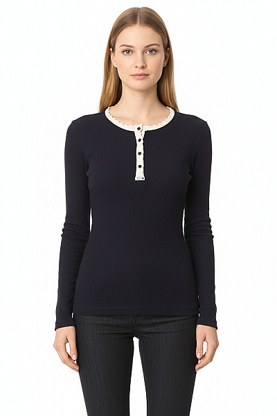 Scotch & Soda Jednoduché Dámské Tričko Modré