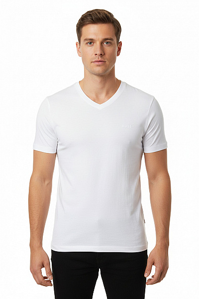 Jednoduché Pánské Tričko Bílé Hugo Boss Vel. M