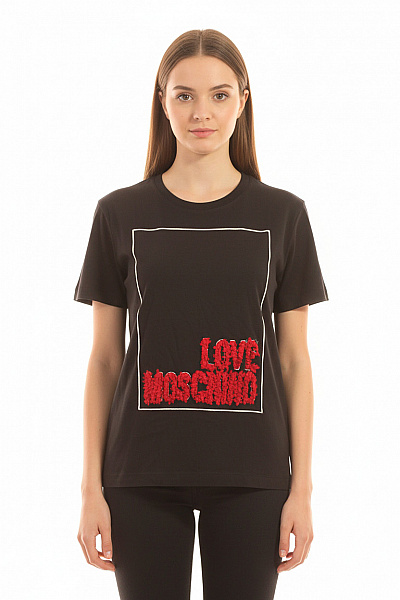 MOSCHINO Dámské Tričko Černé Second Hand Vel. 38