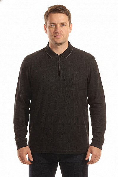 PIERRE CARDIN Pánské Tričko S Límečkem Černé Vel. XXL