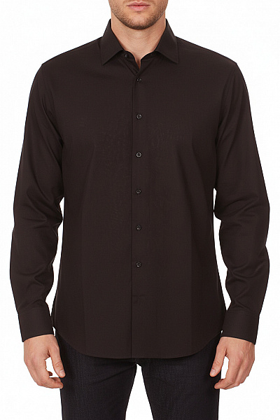 ETERNA Pánská Košile Jednobarevná Černá Vel. 43