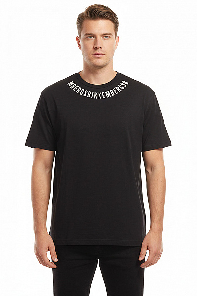 Jednoduché Pánské Tričko Černé BIKKEMBERGS