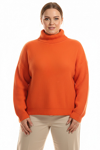 S.OLIVER Dámský Rolák Vlněný Oranžový Vel. 46