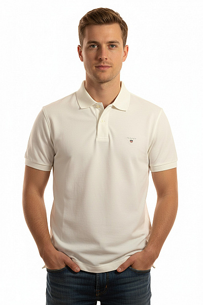 GANT Pánské Tričko S Límečkem Bílé Vel. XL