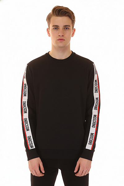 MOSCHINO Pánská Mikina Bez Zapínání Černá Second Hand Vel. S