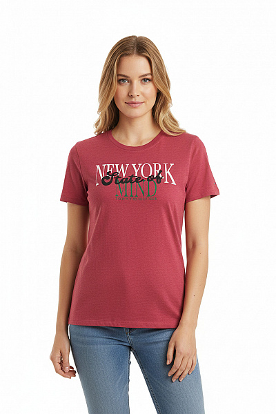 TOMMY HILFIGER Dámské Tričko Vínová Vel. XL