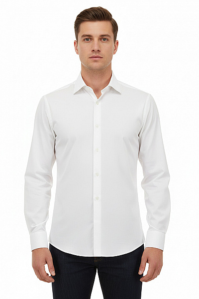 OLYMP Pánská Bavlněná Košile Dlouhý Rukáv Bílá Elegantní Business Slim Fit Velikost 40