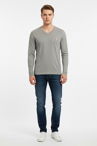 Guess Jednoduché Pánské Tričko Šedé Second Hand Vel. M