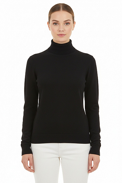 Dámský Rolák Vlněný Černý Second Hand Vel. 40