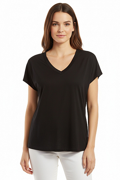 Jednoduché Dámské Tričko Černé Vel. M