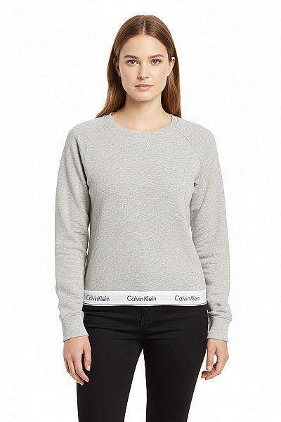 Calvin Klein Dámská Mikina Bez Zapínání Šedá