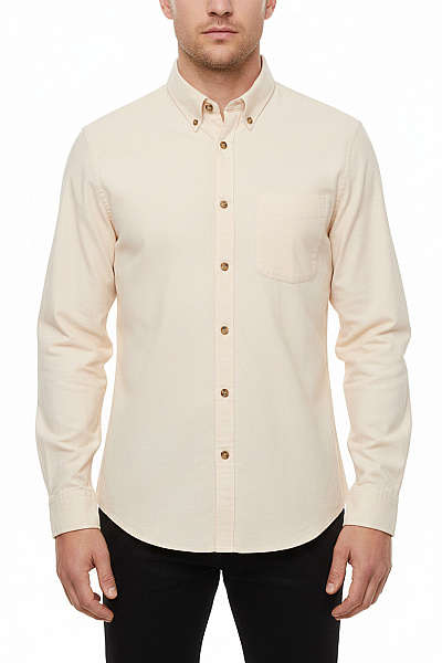 Pánská Košile Jednobarevná Béžová SELECTED Second Hand Vel. M