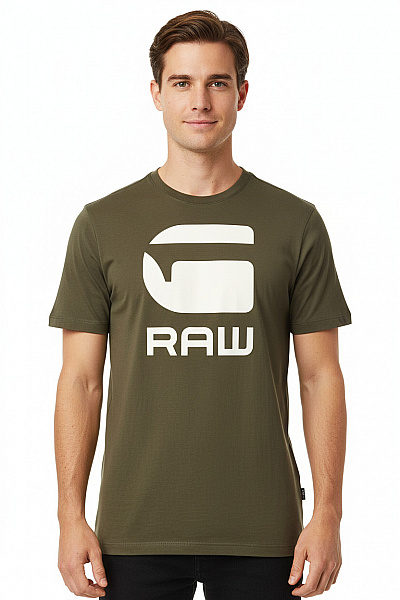 G-Star Pánské Tričko Khaki Second Hand Vel. M