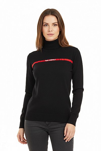 Dámský Svetr Vlněný Černý Karl Lagerfeld Vel. M