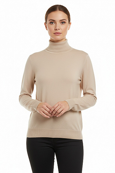 Dámský Rolák Vlněný Béžový Vel. 52