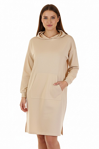  Mikinové Šaty Béžové Second Hand Vel. XL