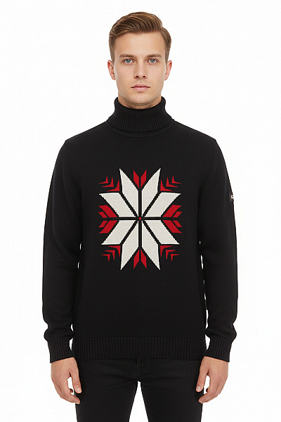 Pánský Svetr Vlněný Modrý Second Hand Vel. XL