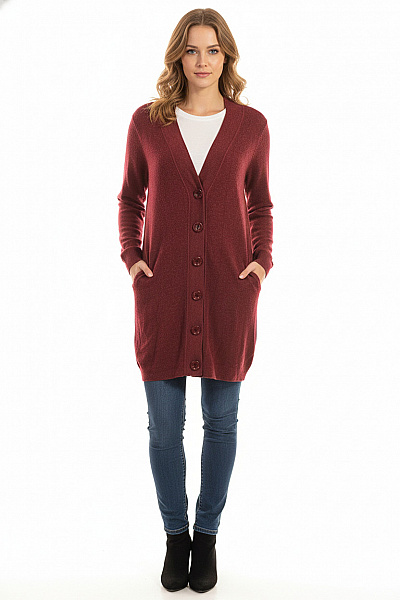 Dámský Cardigan Vínový Vel. L
