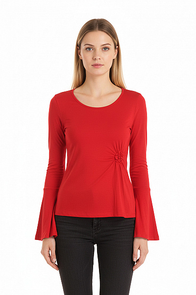 Deluxe  Halenka Jednobarevná Červená