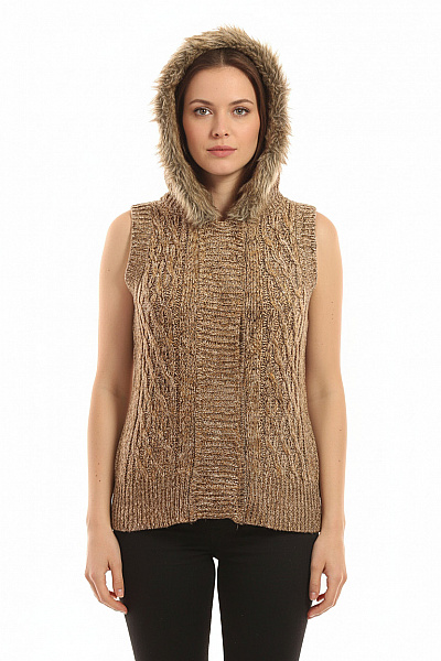 Kratká Dámská Vesta Hnědá F&F Vel. 42