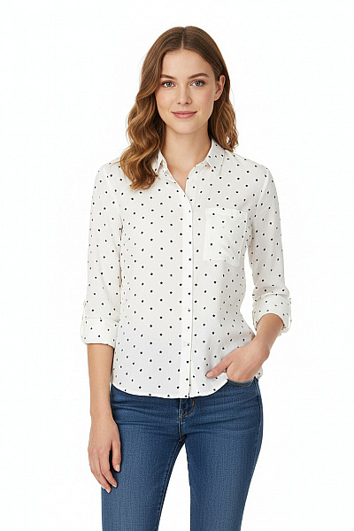 Vzorovaná Dámská Košile Bílá Second Hand