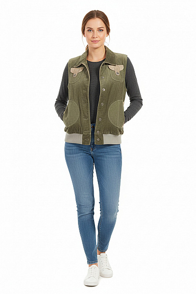 Kratká Dámská Vesta Khaká