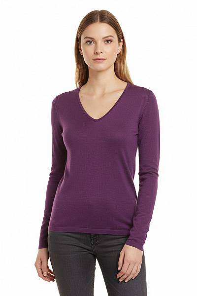  Halenka Pletená Hedvábná Fialová