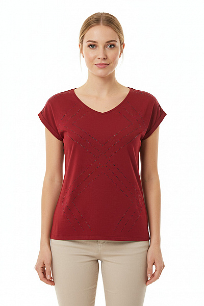  Halenka Jednobarevná Vínová Vel. L