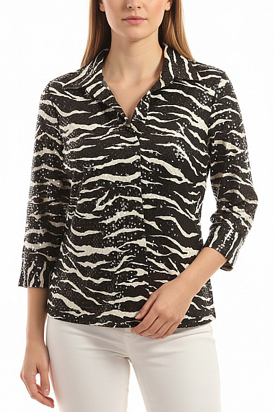 Vzorovaná  Halenka Černá Second Hand Vel. 40