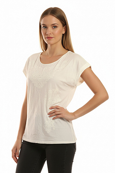 Dámské Tričko Bílé PROMOD