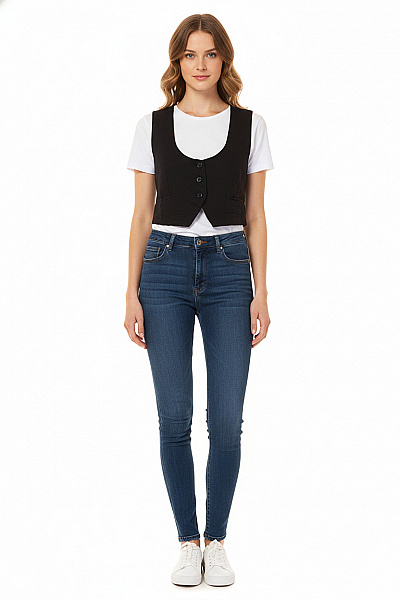 Dámská Vesta Černá Second Hand Vel. S