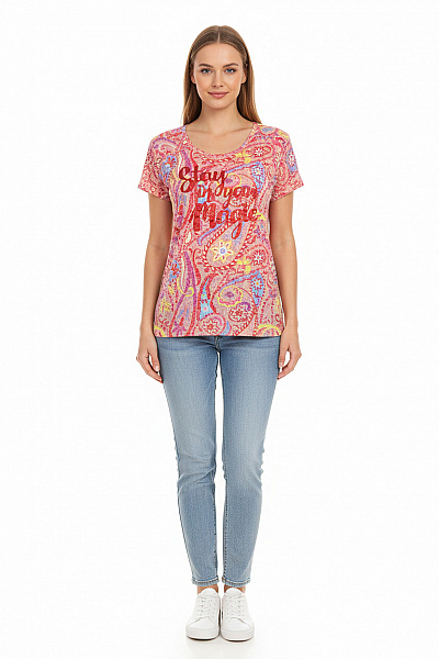 Dámské Tričko S Potiskem Barevné Takko Vel. M