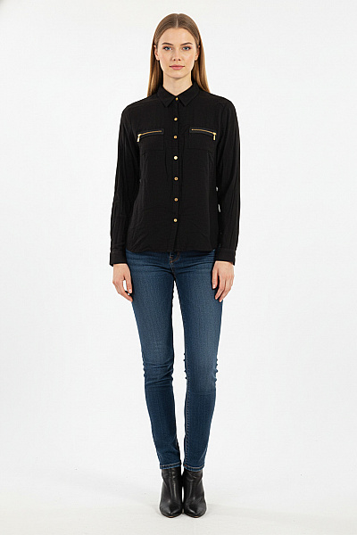 Dámská Košile Černá GATE Second Hand Vel. 38