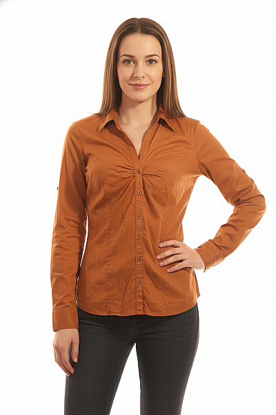 Společenská Dámská Košile Hnědá Amisu Vel. M