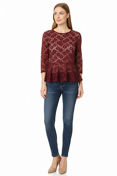  Halenka Jednobarevná Vínová Amisu Vel. L